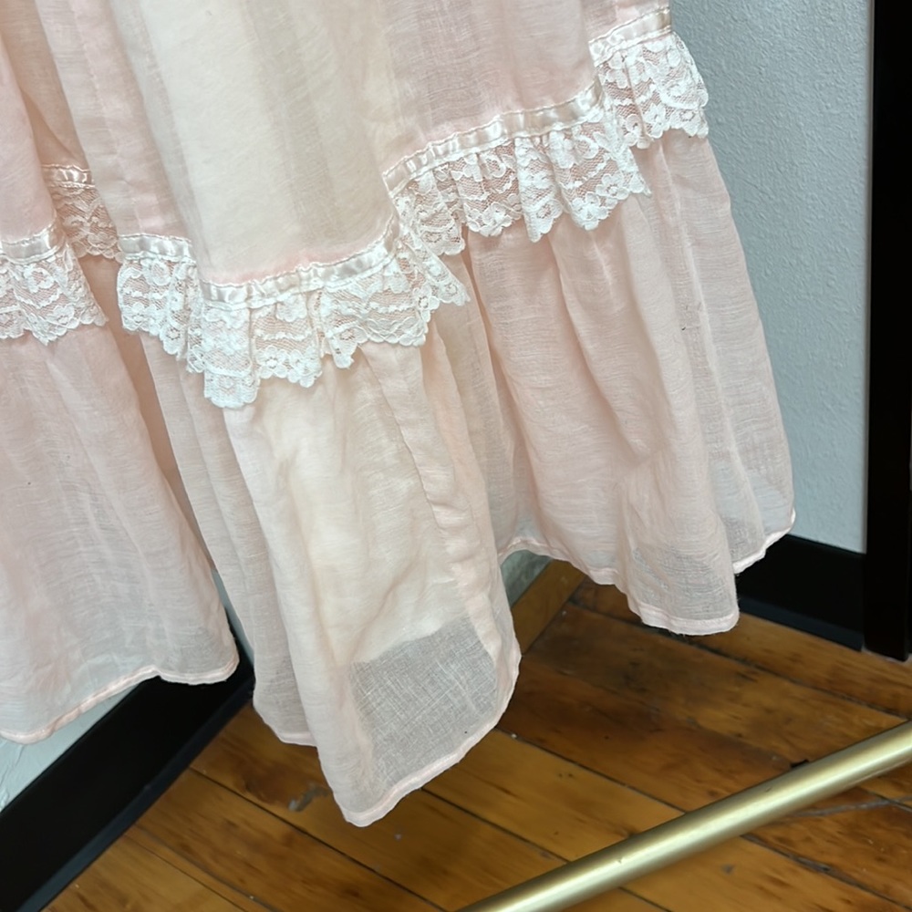 Vintage Gunne Sax Corset Long Sleeve Pink Maxi Dress - Picture 11 of 16